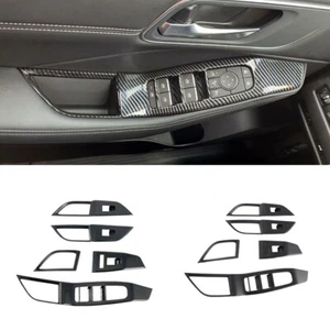 Juego de cubierta de panel de interruptor elevador de ventana fibra de carbono negro para Nissan Rogue 2021-2023 - Imagen 1 de 5