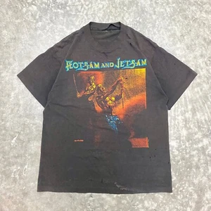 Camiseta de Colección Faded Años 80 Flotsam and Jetsam Banda Papel Delgada Puntada Única Gráfico - Imagen 1 de 5