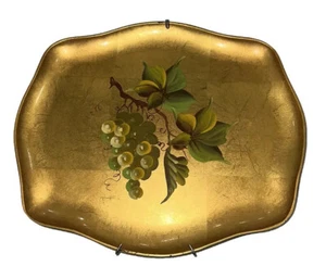 Nascho New York Grape Handpainted Grape Tray Done In Gold Leafing. - Picture 1 of 3