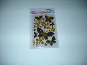 STAMPENDOUS Clear Stamp Set Stencil Set Butterfly Beauties Flowers ~ Brand New