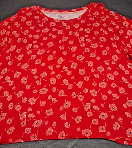 Blusa Joyspun para dama talla 3X (22W-24W) roja con pétalos cómoda suave nueva con etiquetas - Imagen 1 de 14