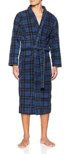 John Christian blau Schottenkaro Fleece Bademantel schwer Polyester Herren XL - Bild 1 von 5