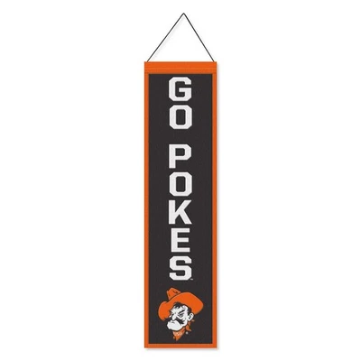 Oklahoma State Cowboys Go Pokes 8x32 pulgadas lana vertical bordada colgante Foto 1 de 4