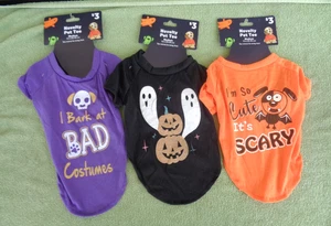 Lot 3 Different Halloween Dog Pet Shirts- Size Medium- Black Purple Orange- NWT - Picture 1 of 3