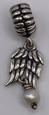 Auténtico Pandora S925 ALE SS Ángel de la Guarda Perla Cuelga Dije 3.1g 790975P Foto 1 de 4