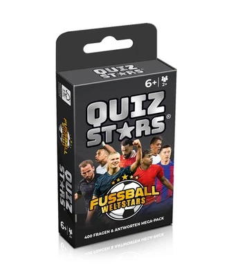 GOMAZING QUIZSTARS Fussball Weltstars Kartenspiel – 400 Fragen – 2–8 Spieler – Deutsch