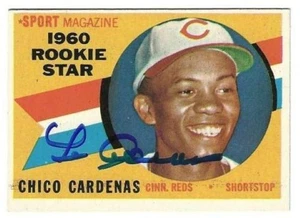 Autographed LEO CHICO CARDENAS Cincinnati Reds 1960 Topps Card #119 w/ COA - Picture 1 of 1