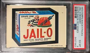 1973 Topps Wacky Packages Jail-O Possert 1a Serie White Back PSA 6 Tarjeta EX-MT - Imagen 1 de 1