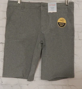 Boys Heather Olive Cat & Jack Flat Front Shorts size 18 Husky - Picture 1 of 4