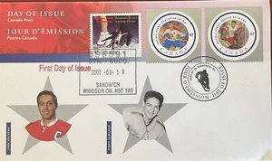 Canada Poste 1835 National Hockey League Terry Sawchuk Jean Beliveau w/Skating - Picture 1 of 1