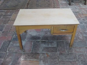 Vintage Children's Floor Desk - Single Drawer (Brown Laminate Top) Very Solid - Picture 1 of 11