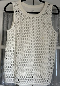 Canotta Ann Taylor Loft media in rete panna - Foto 1 di 5