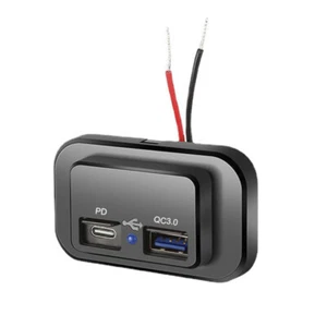 QC3.0 Car Charger Socket PD Type-C Ports Dual USB Power Adapter Fast Charging - Picture 1 of 9