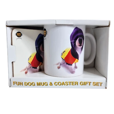 Fun Dog Mug & Coaster Gift Set  by Yoneo Morita Hana Deka Club 2006 - Image 1 of 4