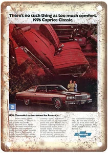 Metal Sign - 1976 Chevrolet Caprice Classic Ad - Retro Look Reproduction A10589 - Picture 1 of 2