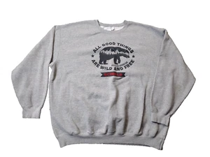 VTG Scheels Sweatshirt All Good Things Are Wild And Free Size 3XL Bear Mountain - Picture 1 of 12