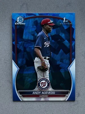 2023 Bowman Chrome Sapphire #BCP-237 Andy Acevedo - Nationals 1st Prospect Card - Image 1 of 2