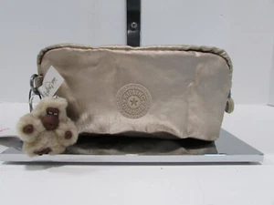 Kipling Nylon Pouch Cosmetic Bag Toasty Gold Yvonn NWT - Picture 1 of 8