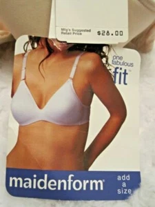 Maidenform WIRE FREE PADDED Bra 9689 All the Time  38B WHITEorBLUSH - Picture 1 of 2