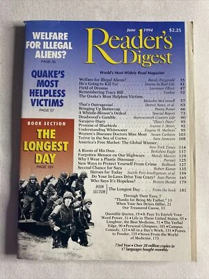 1994 June Reader’s Digest Magazine Welfare For Illegal Aliens? (BM24) - Image 1 of 3