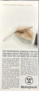 Westinghouse Airborne Computer 400,000 Operations per Second Vtg Print Ad 1961 - Picture 1 of 6