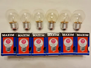 6x 15w Edison Screw E27 ES Old Fashioned Clear Globe Proper Bulbs Golfball Round - Picture 1 of 15
