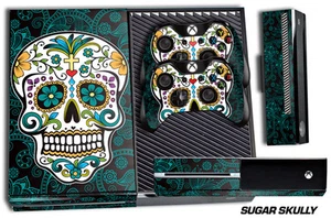 Designer Skin für Xbox One 1 Gaming Konsole + 2 Controller Aufkleber Skully - Bild 1 von 1