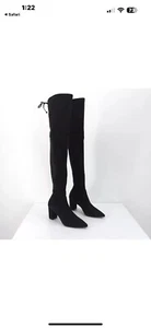 Stuart Weitzman Avenue City Black Suede Over The Knee Boots - Picture 1 of 10