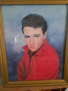  Elvis Presley Portrait Print By June Kelly, 1964 - Picture 1 of 4