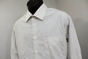 Ike Behar Dress Shirt Striped Long Sleeve Button Up Mens Size 17-34 XL - Picture 1 of 9