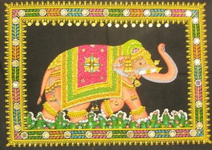 Indian Elephant Wall Hanging Tapestry Poster Bohemian Ethnic Home Decoration - Picture 1 of 2