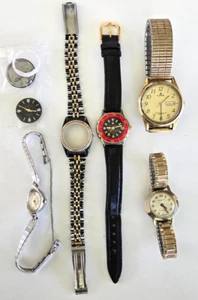 Lote de 5 piezas 1 reloj de cuarzo y cuerda para hombre 4 damas 4 piezas o reparación suizo hawaiano... - Imagen 1 de 14