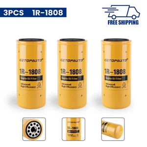 3 PCS Engine Oil Filter For Caterpillar Replace 1R-1808 275-2604 P551808 - Picture 1 of 8