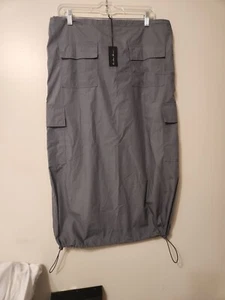 Hunter & Brown Skirt Cargo Maxi Utility Modest Cinch Gray Sz S Outdoor Travel - Picture 1 of 9