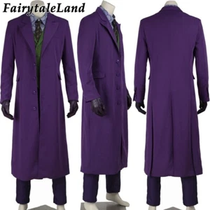2022 The Batman The Dark Knight Joker Clown Cosplay Outfit Costume Suit Overcoat - Picture 1 of 14