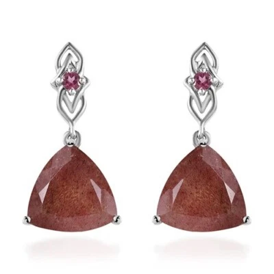 Pendientes de natronita de Tanzania, Orissa rodolita granate platino más de SS 10,35 ctw Foto 1 de 4