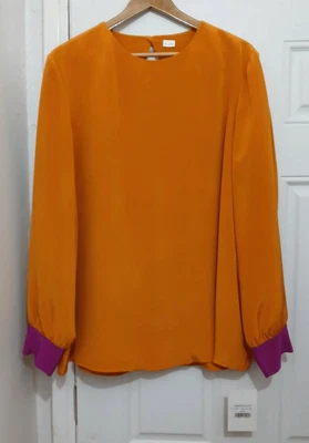 Blusa mujer xlarge 100% seda color calabaza hecha en Rumania Foto 1 de 4