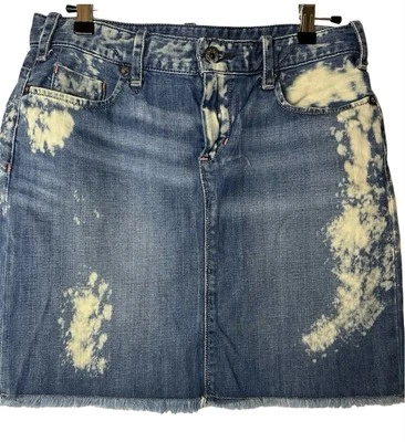 Polo Ralph Lauren Women’s Keiko Denim Mini Skirt Size 4 Blue Jean Acid Wash - Image 1 of 4