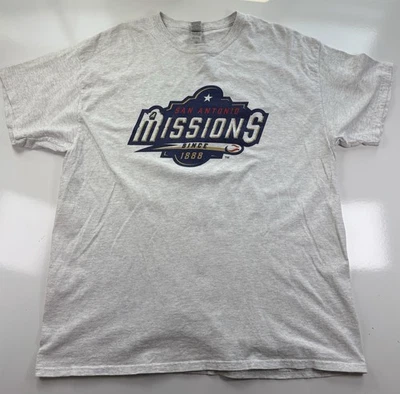 San Antonio Missions 棒球 T 恤男式 XL MILB 灰色复古风格 Gildan T 恤 — 第 1/4 张图片