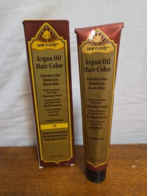 Color de cabello One 'N Only aceite de argán 5N marrón claro natural color semipermanente 3 oz Foto 1 de 4