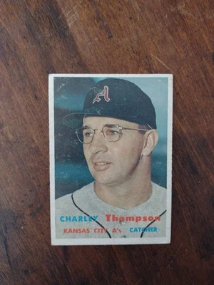 1957 Topps #142 Charley Thompson Kansas City Athletics VG - Image 1 of 2