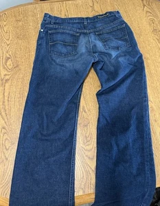 Perry Ellis Classic Straight Leg Jeans Men's 34x34 Blue Denim Medium Wash Cotton - Picture 1 of 4