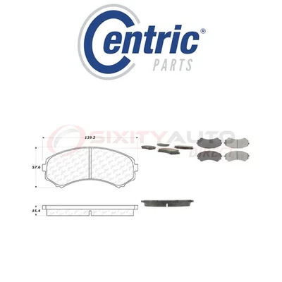 Centric Semi Metallic Brake Pads w Shim for 2001-2003 Isuzu Rodeo Sport 2.2L tz - Изображение 1 из 4