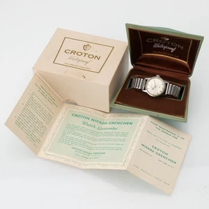Vintage Croton Equator Watch In Box w/ Paperwork Very Cool Rare Collectible Set - Picture 1 of 12