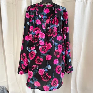 Torrid Harper Womens Top Plus Size 5X Rose Whimsigoth Boho Coquette Pocket 18713 - Picture 1 of 10
