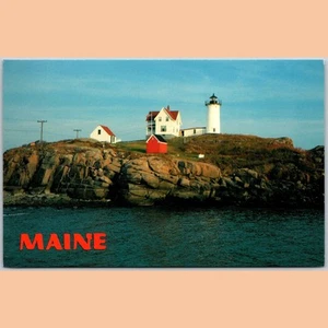 Postcard Nubble Light Cape Neddick York Maine Scenic View - Picture 1 of 4