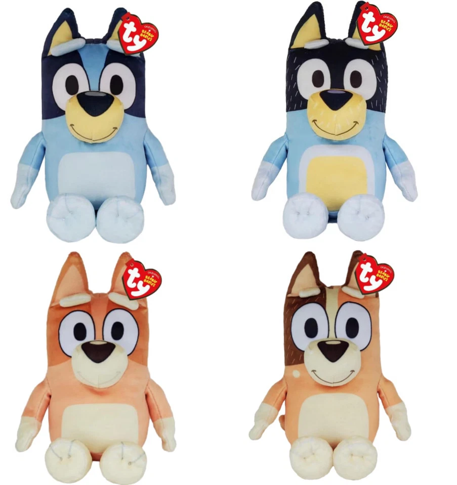 TY BEANIE BABIES BLUEY TV SHOW SOFT PLUSH TOY BLUEY BANDIT CHILLI BINGO BNWT - Image 1 of 1