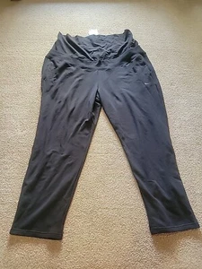 NWT Womens Size XXL Maternity Nike One French Terry Pants Black FB4683-010 - Picture 1 of 11