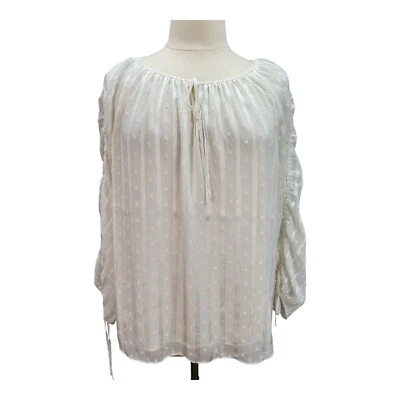 Blusa Top Cato Talla 18/20 Marfil Dorado Pisada Manga 3/4 Femenina Hada Casa Núcleo Foto 1 de 4