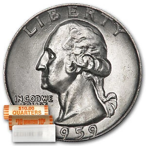 1959 Washington Quarter 40-Rolka monet BU - Zdjęcie 1 z 3
